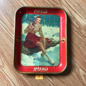 Vintage 1941 Girl on Skates Coca-Cola Tray.